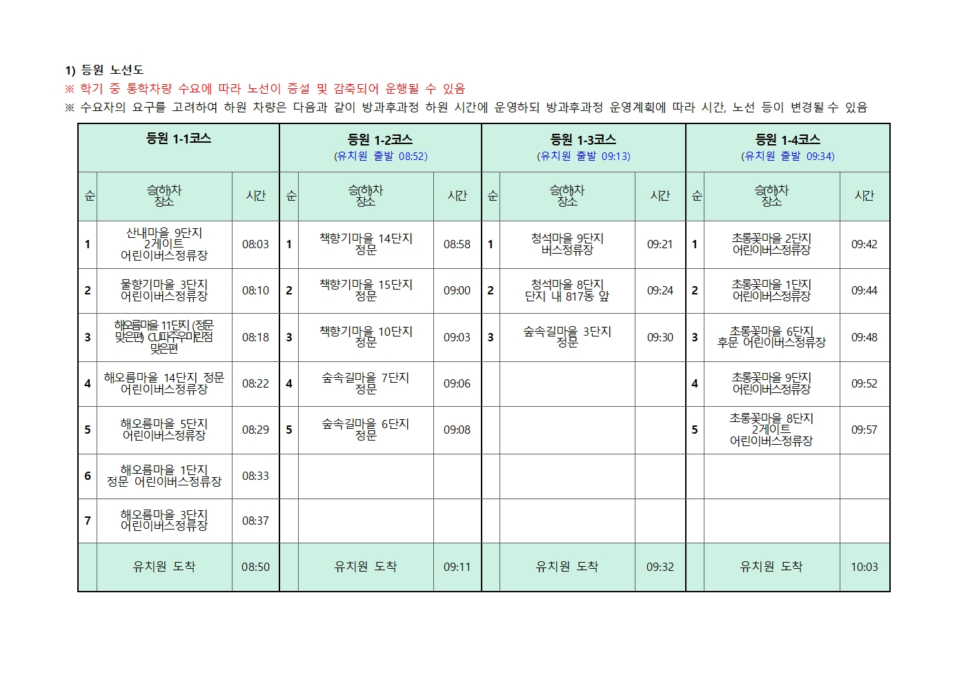 등하원코스001