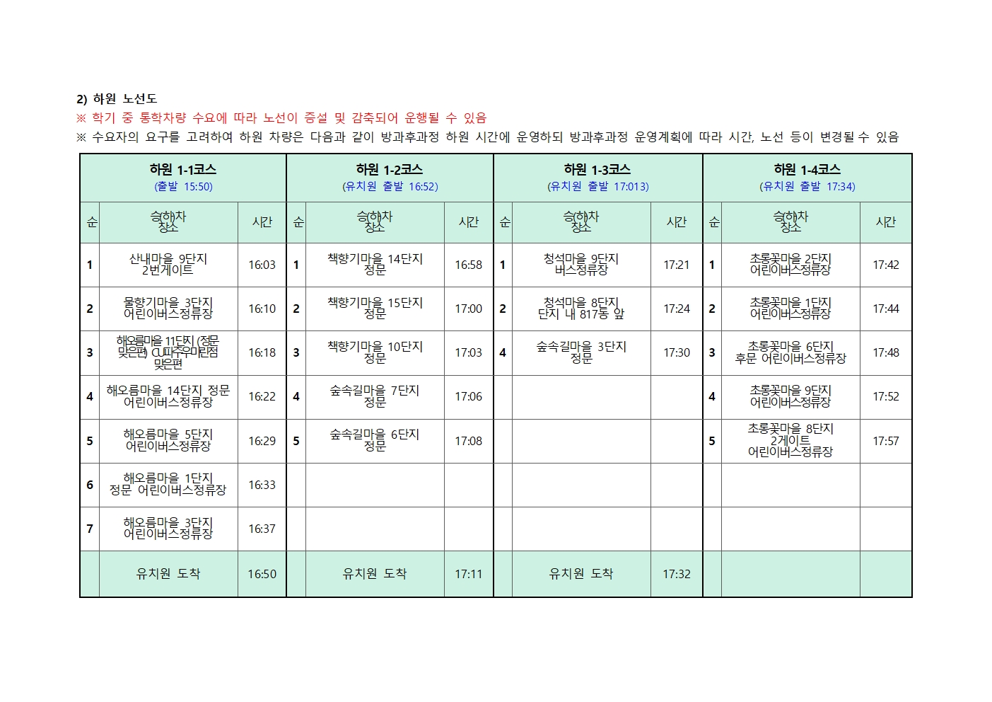 등하원코스002